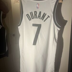 Nike White and Black Durant Jersey